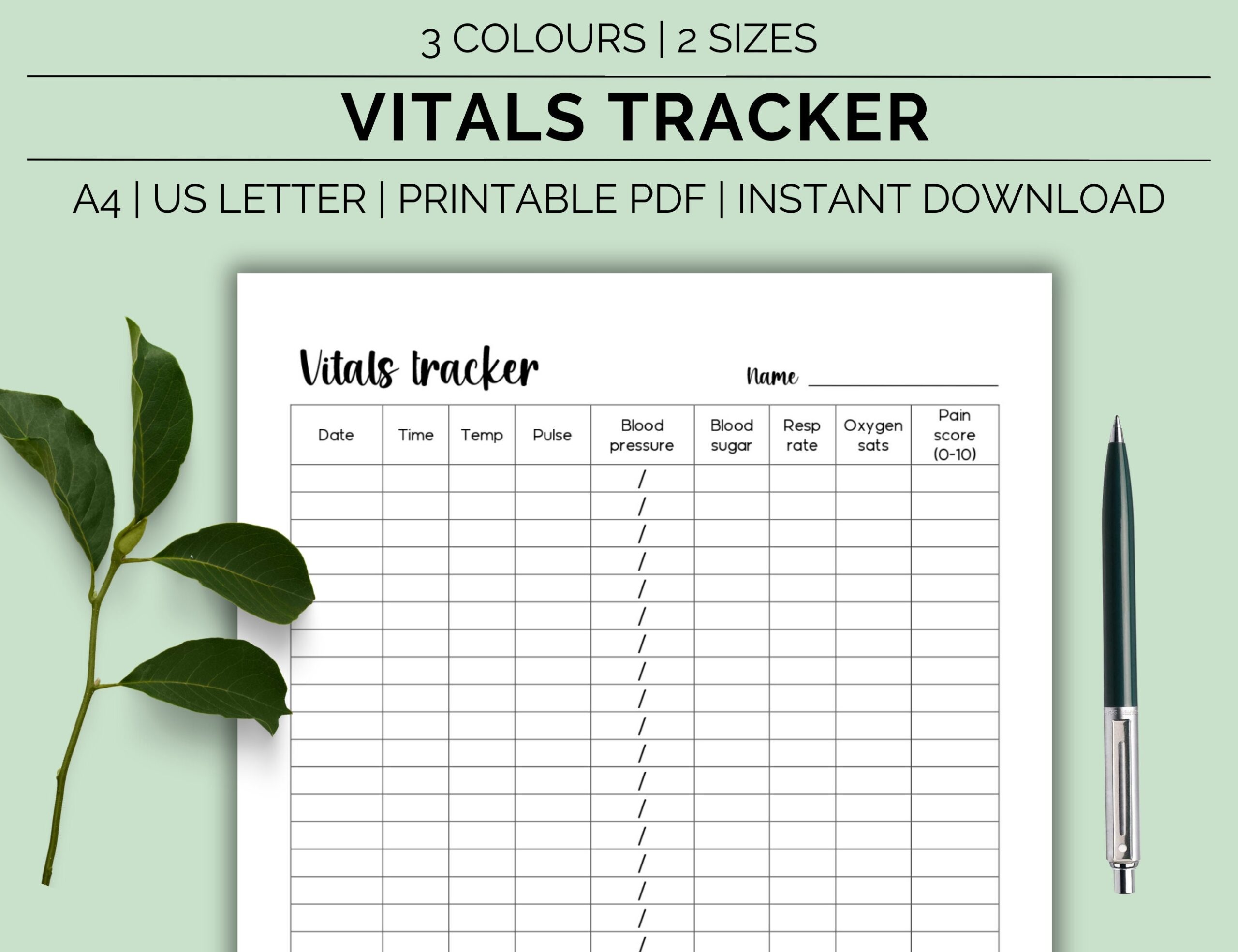 Buy Printable Vital Sign Chart Vital Sign Log Caregiver Tracker Intake Chart Daily Vitals Chart Nursing Vitals Sheet Nursing Notes PDF Online In India Etsy
