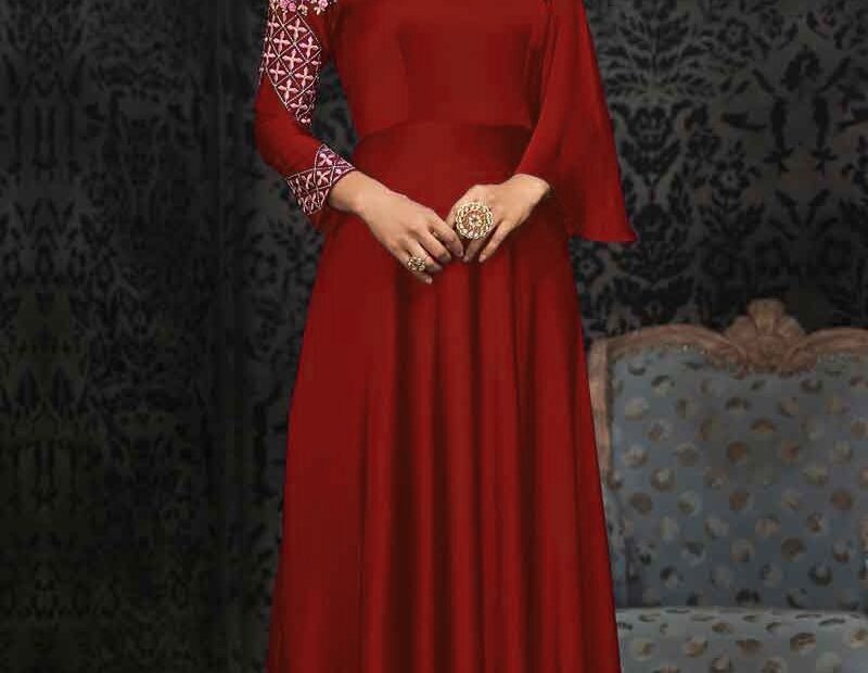 Buy Silk Party Wear Gown In Cherry Red Color Online LSTV03458 Andaaz Fashion