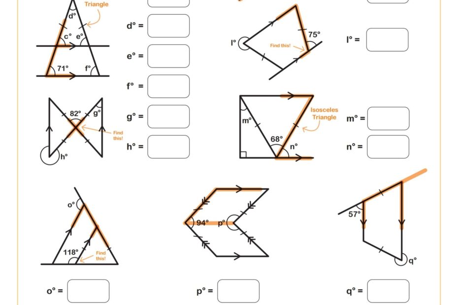 Calculating Angles B With Clues Worksheet PDF Printable