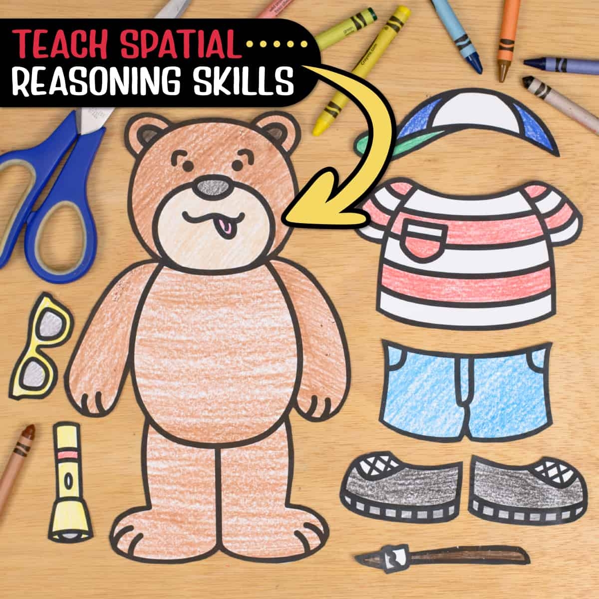 Camping Bear Coloring Craft