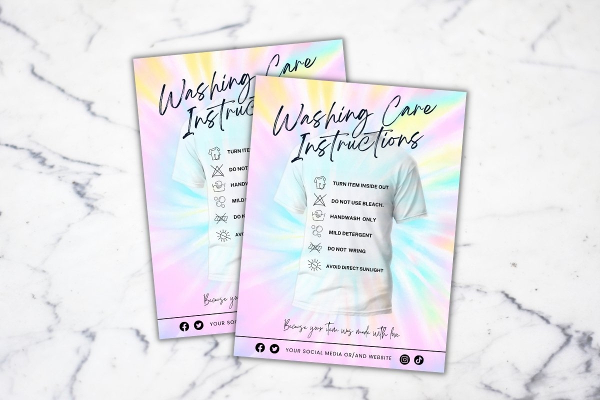 Canva TIE DYE Washing Care Instructions Template