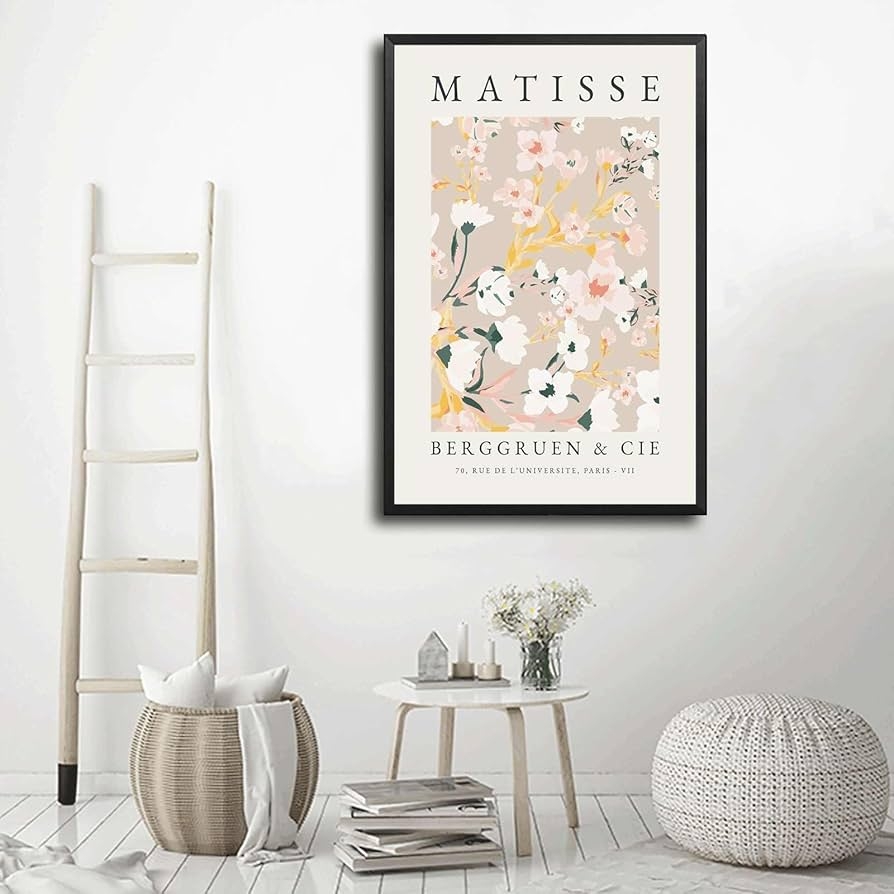 Canvas Wall Art Prints Matisse Print Pink Print Flower Print Boho Wall Art Henri Matisse Pink Flower Print Henri Matisse Print Printable Pink Matisse 