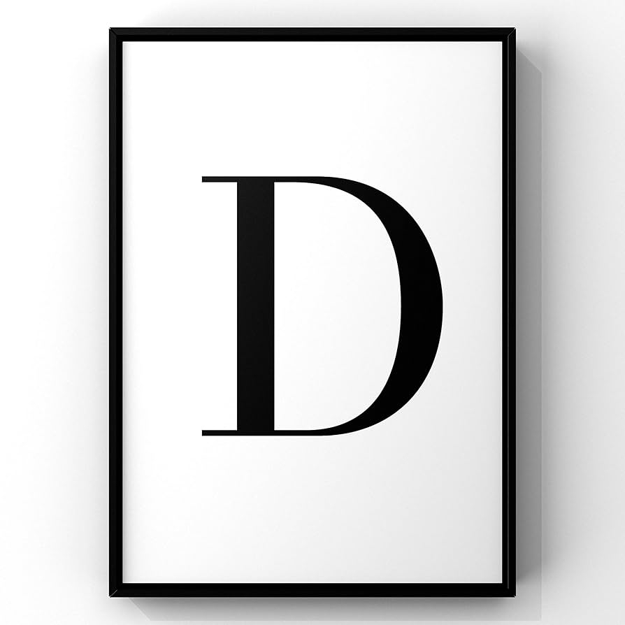 Capital Letter D Print D Letter Print D Wall Decor D Wall Print D Printable Art Letter Print Fathers Day Gift Printable Wall Art Simple Black And 