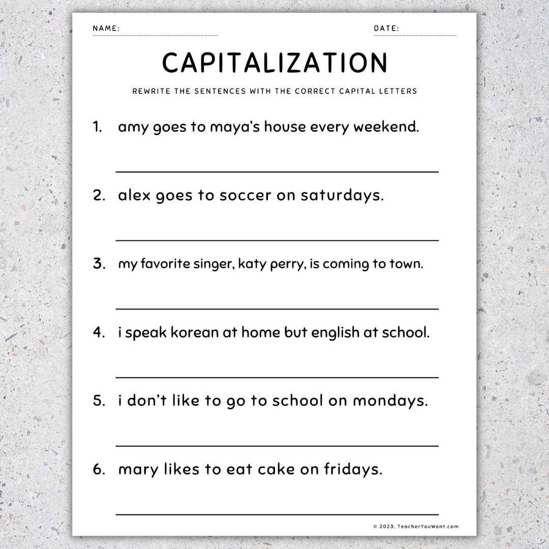 4th grade language arts worksheets