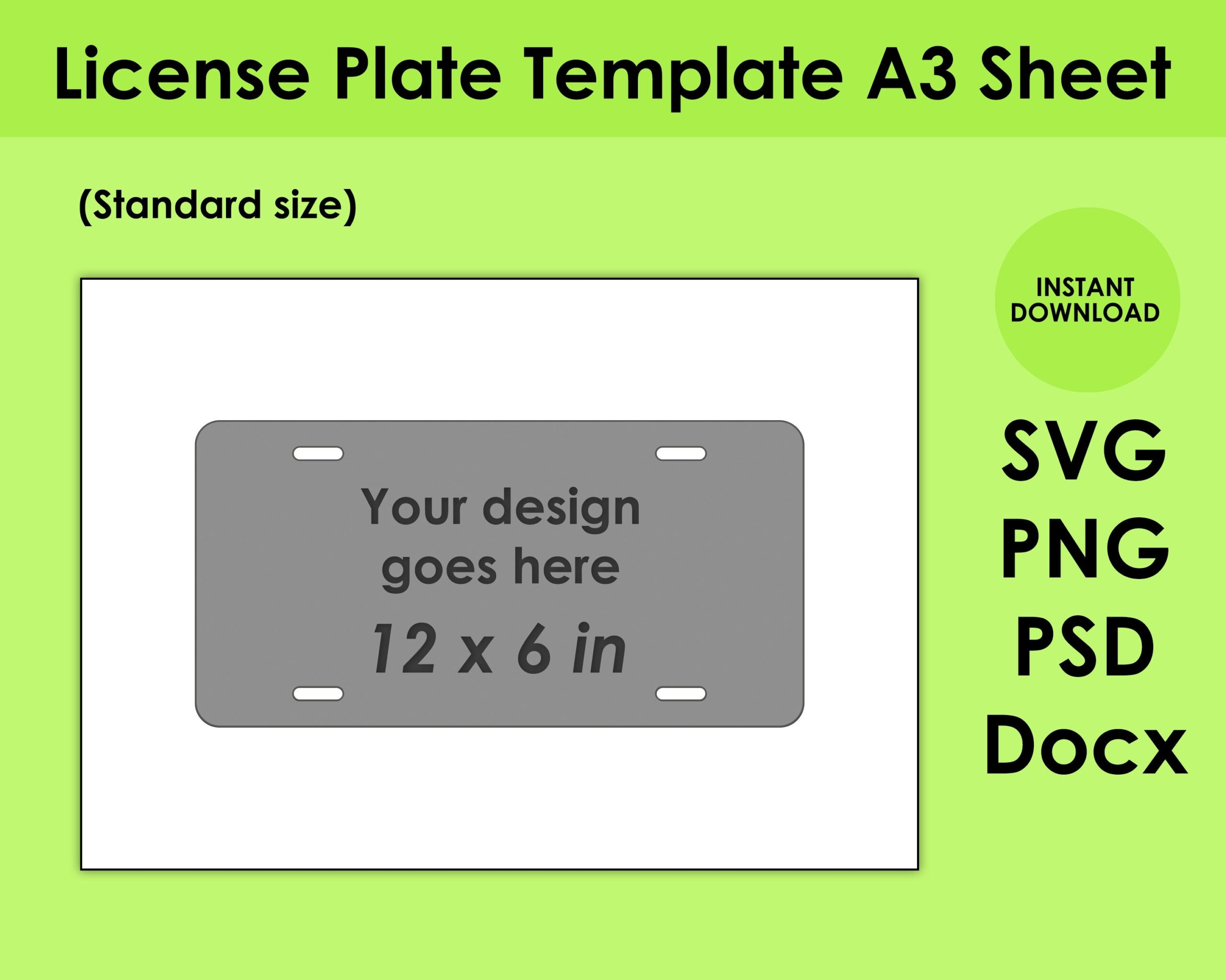 Car License Plate Template For Sublimation SVG PNG PSD And Docx Etsy