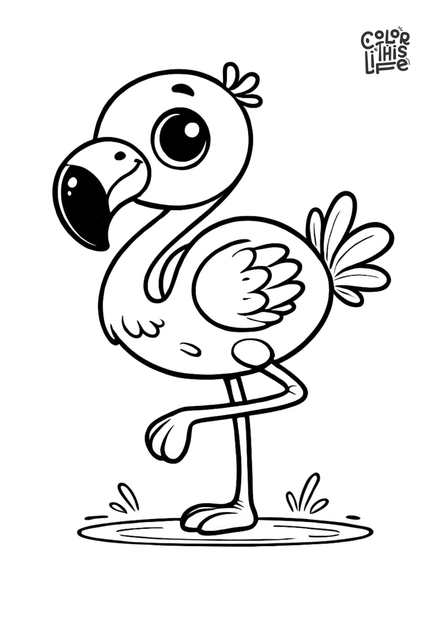 coloring pictures of flamingos