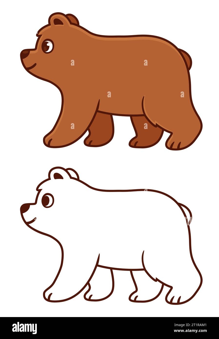 Cartoon Grizzly Bear Coloring Stock Vector Images Alamy