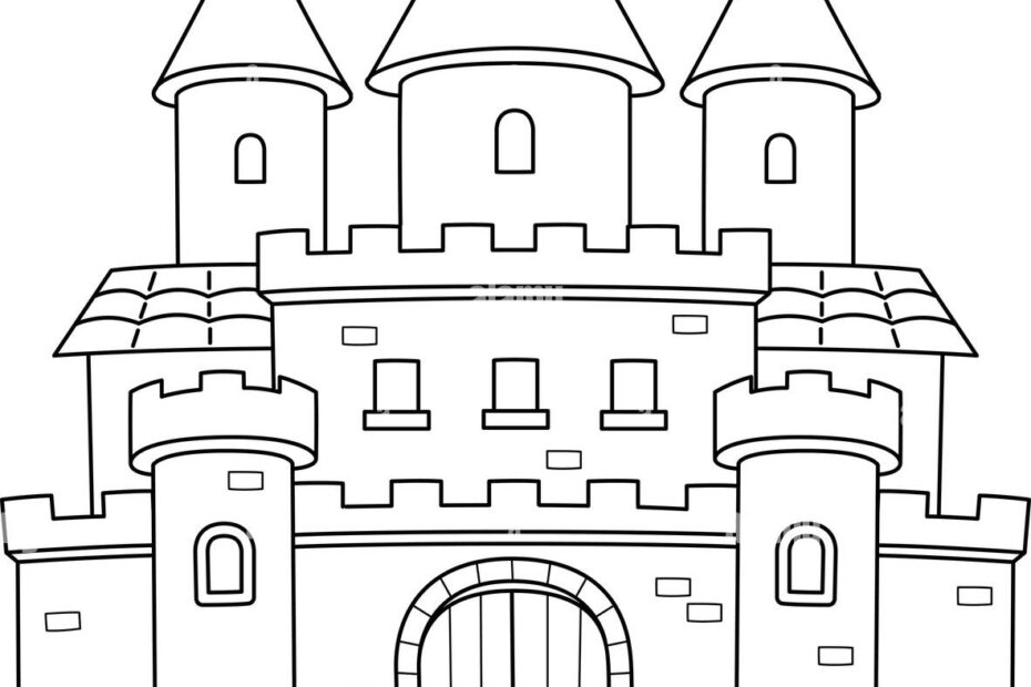 Castle Coloring Page Cut Out Stock Images U0026 Pictures Alamy