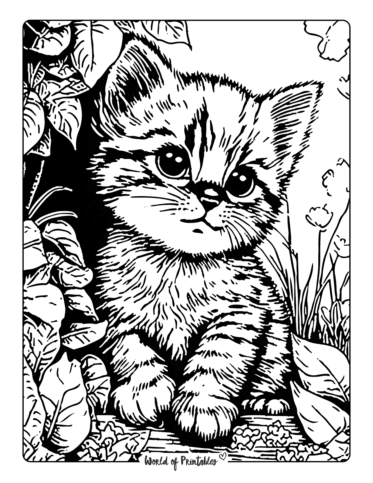 realistic cat coloring pages
