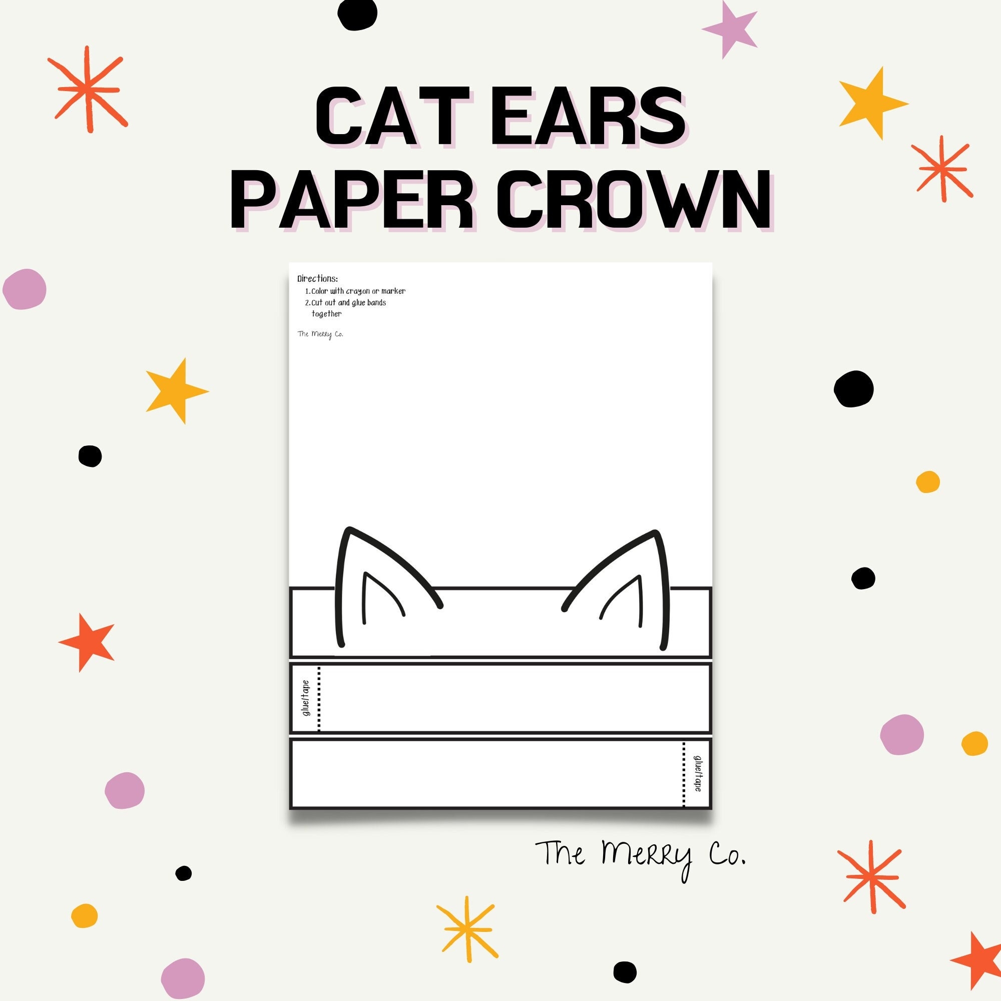 cat ear template printable