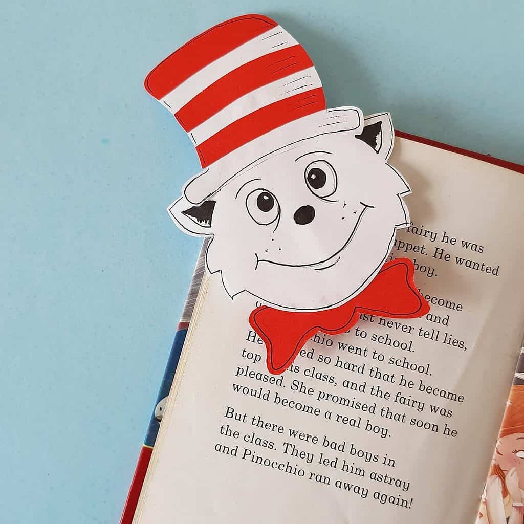Cat In The Hat Bookmark Dr Seuss Craft Big Family Blessings