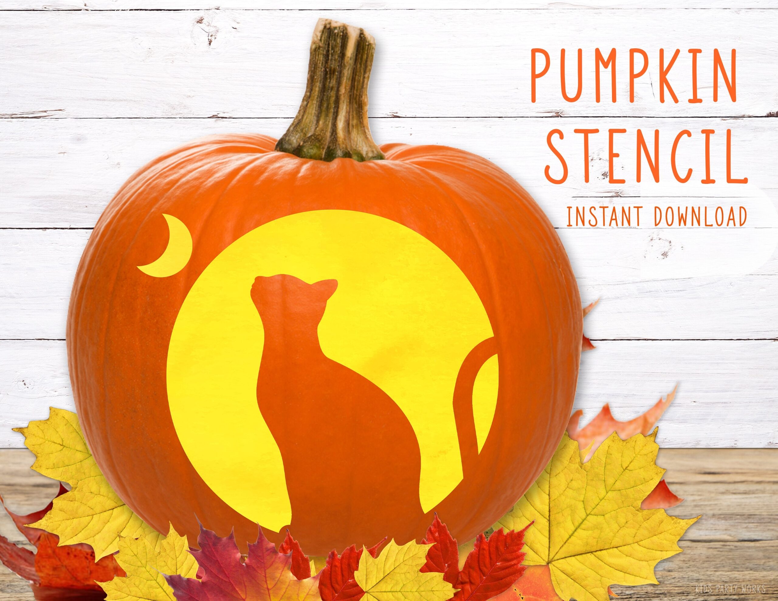 Cat Pumpkin Stencil PRINTABLE Pumpkin Stencil Jack O Lantern 