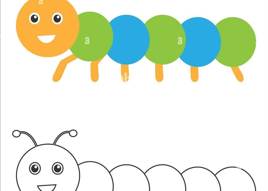 Caterpillar In Cartoon Style Coloring Page Spring Education Paper Game For The Development Of Children Kids Preschool Activity Printable Worksheet Stock Vector Image U0026 Art Alamy