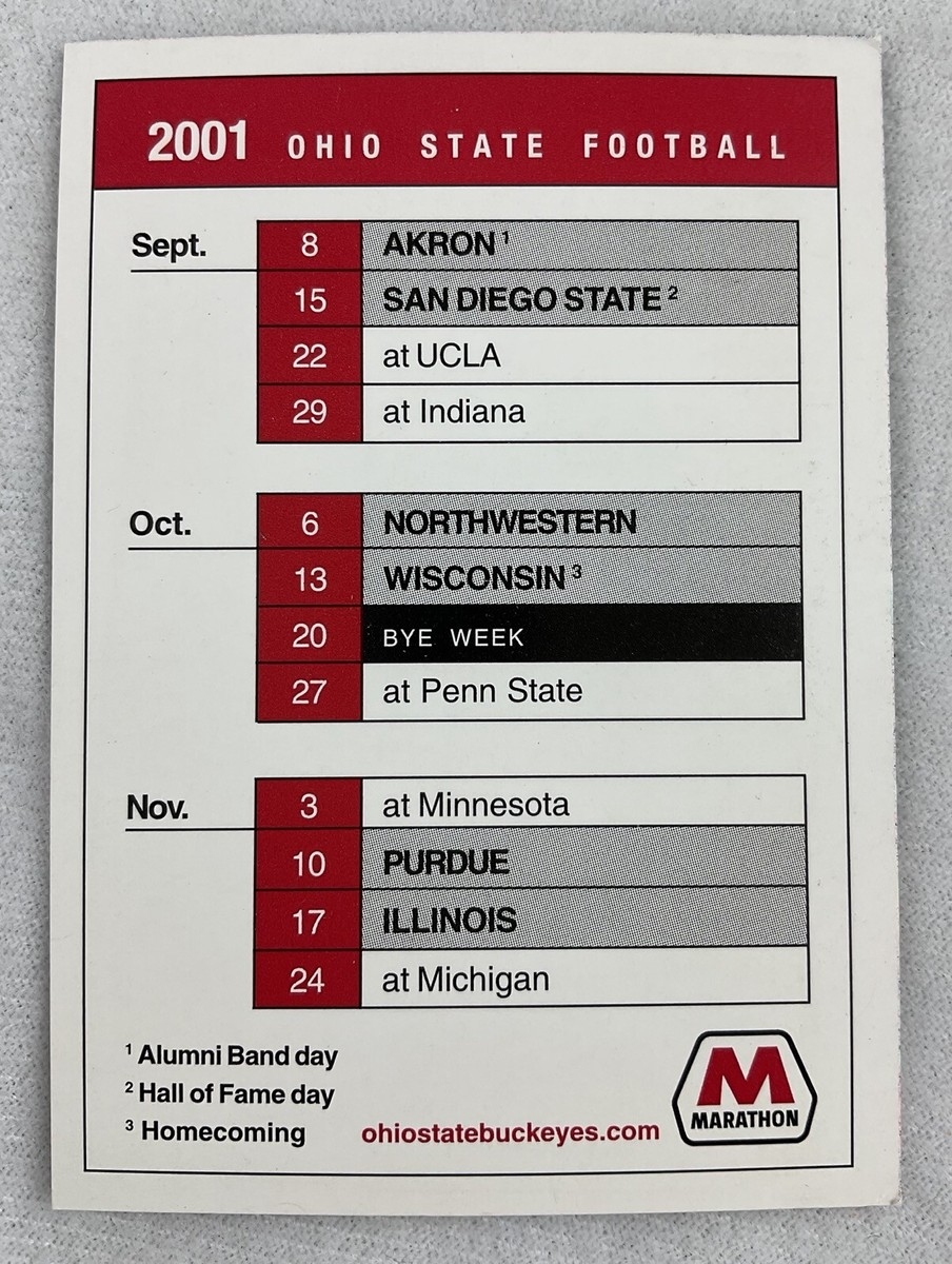 ohio state printable football schedule
