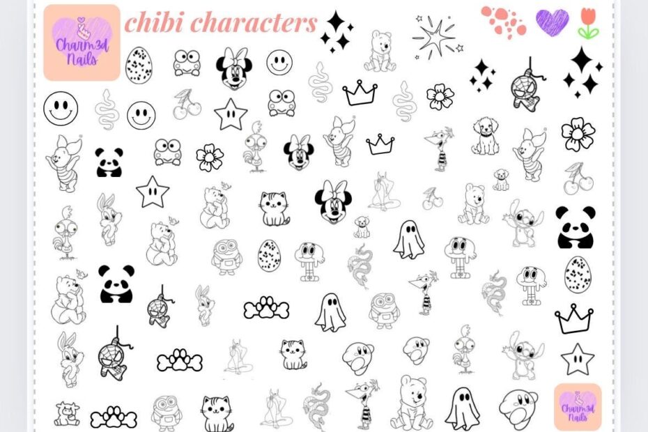 Charm3d Nails Nail Art Practice Sheet Printable PDF Nail Art Guide Nail Art Stencil Nail Art Templates Easy Nail Art