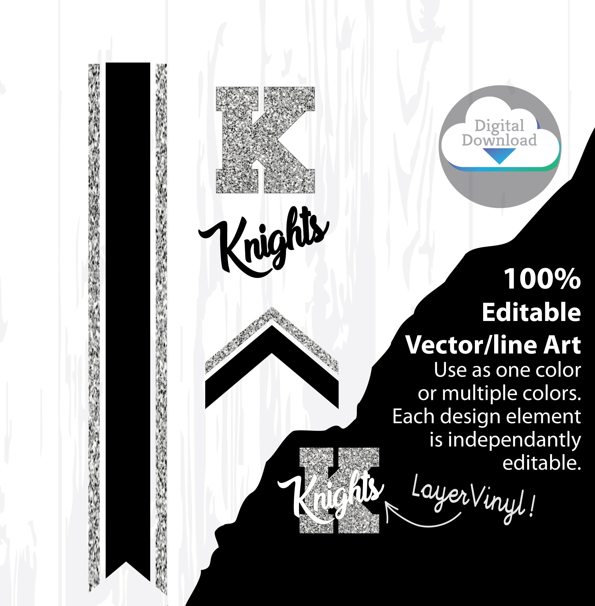Cheer Bow Template KNIGHTS Stripes U0026 Arrow Tails Svg For Vinyl Heat Transfer 3 Layout 5 8 Tails FREE Printable PDF How To Make A Bow