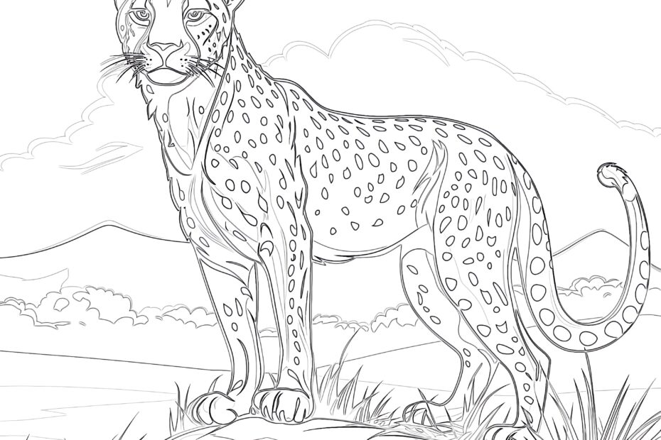 Cheetah Colouring In Picture Coloring Page Coloring Pages Mimi Panda