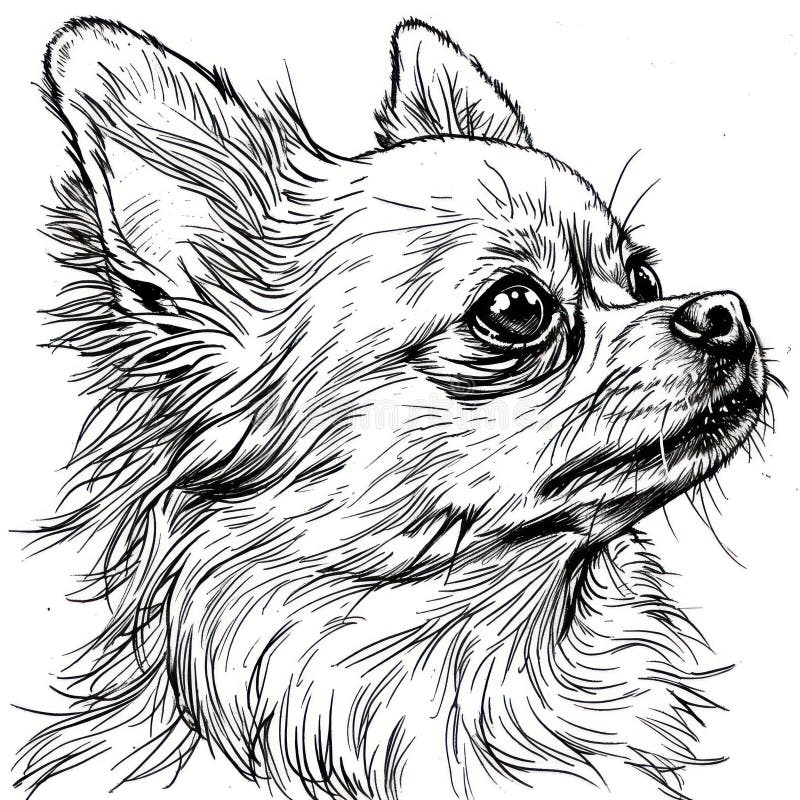 Chihuahua Dog Drawing Coloring Book Page Stock Illustration Illustration Of White Puppy 316610023