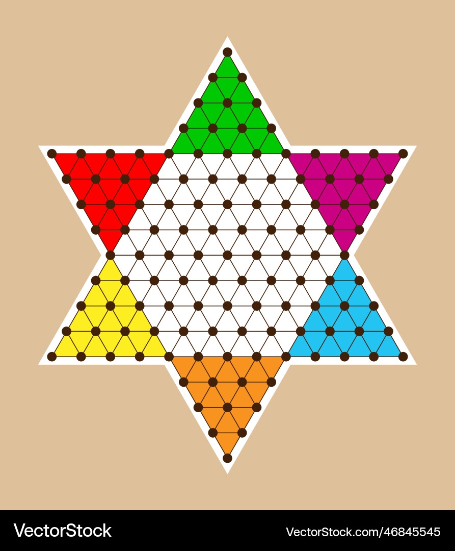 Chinese Checkers Board Template Printable Vector Image