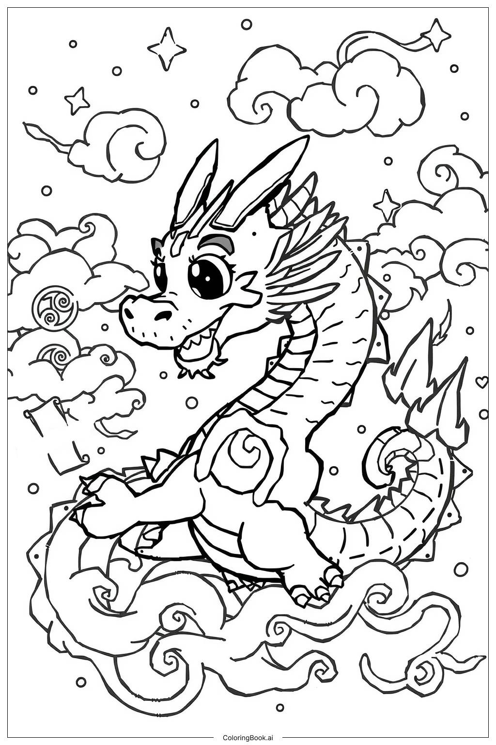 Chinese New Year Story Of The Chinese Dragon Coloring Page Free 