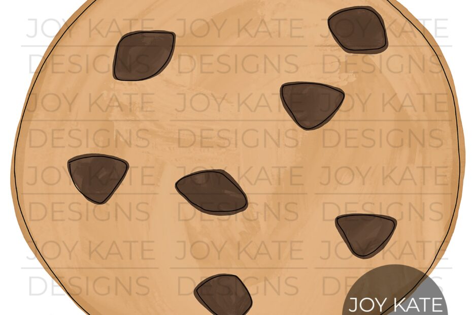 Chocolate Chip Cookie Watercolor Printable PNG Joy Kate Designs
