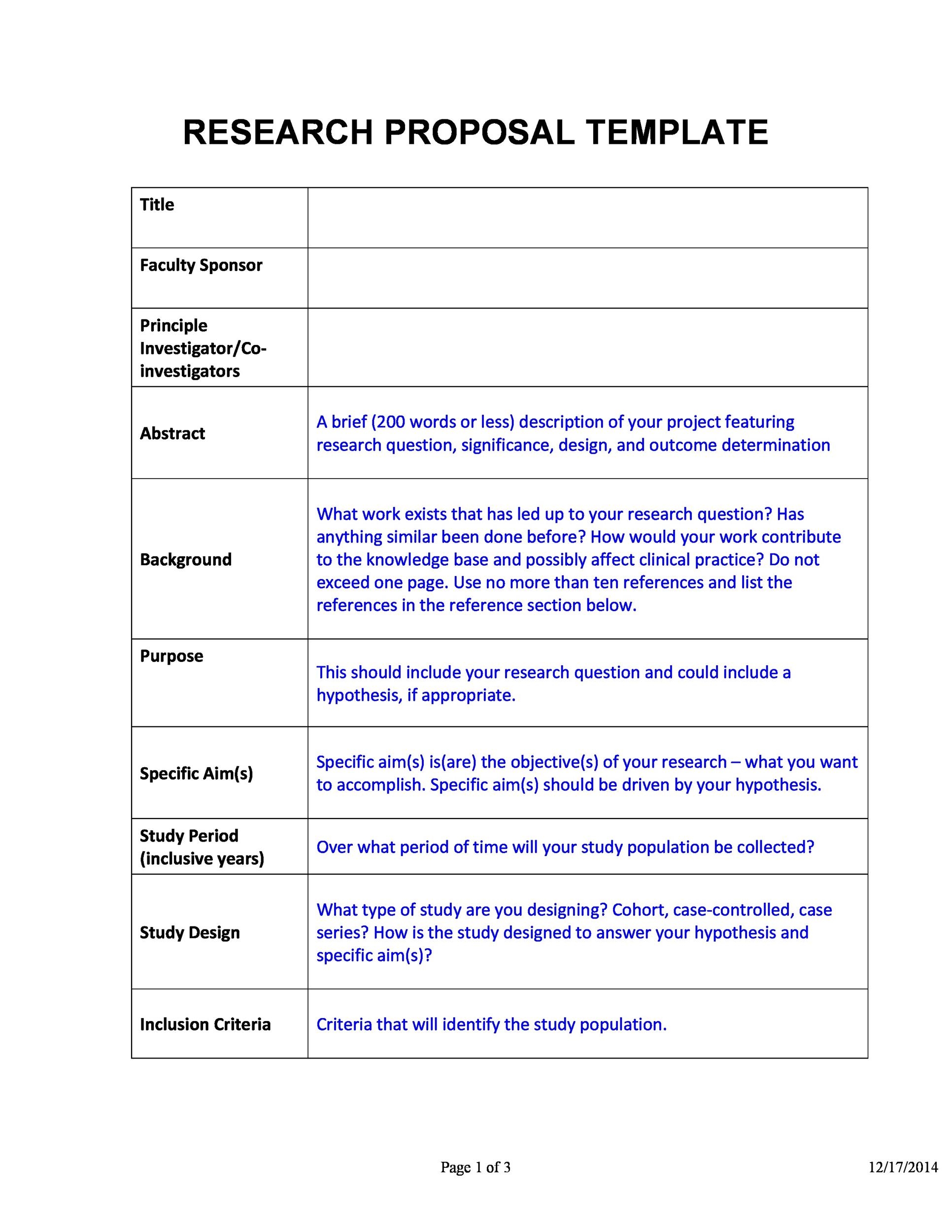 Choose From 40 Research Proposal Templates U0026 Examples 100 Free