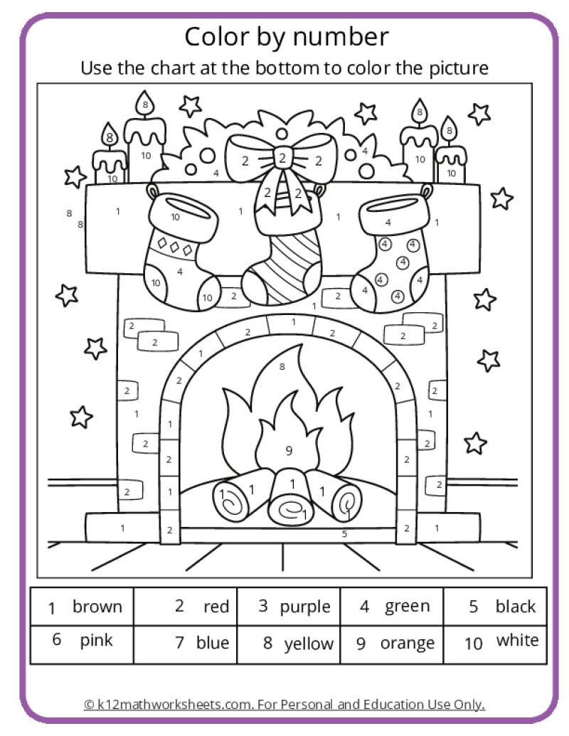 Christmas Color By Number Pages