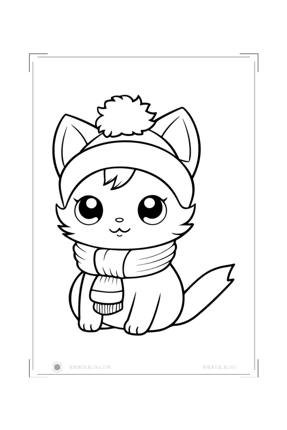 Christmas Coloring Pages For Kids Cat Coloring Pages Winter Coloring Pages
