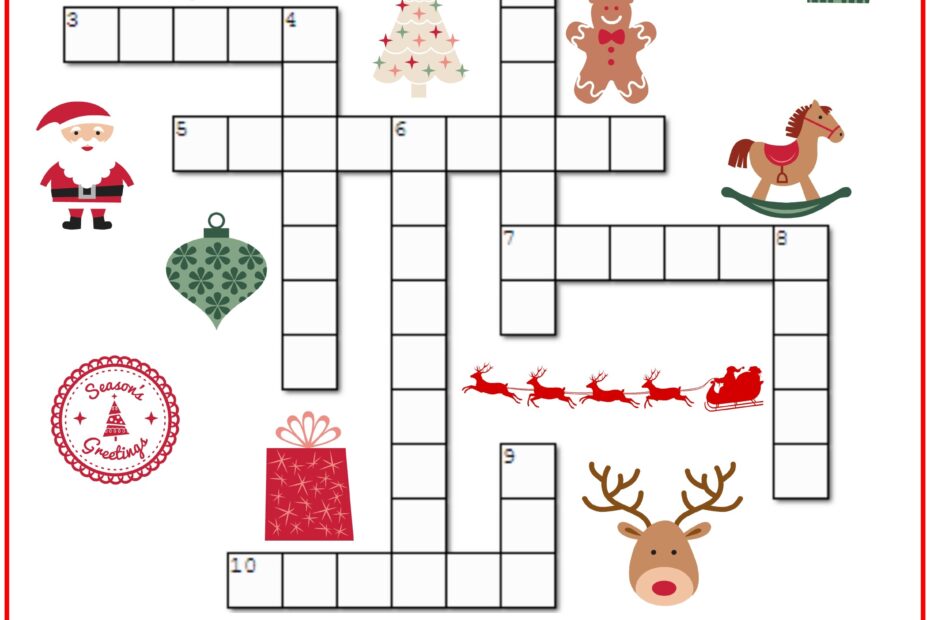 Christmas Crossword Puzzle Printable Thrifty Momma s Tips