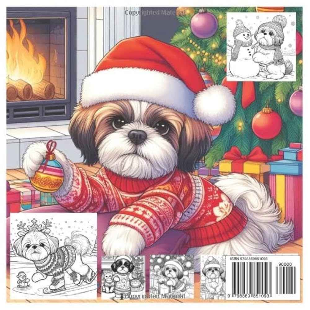 coloring pages christmas dogs