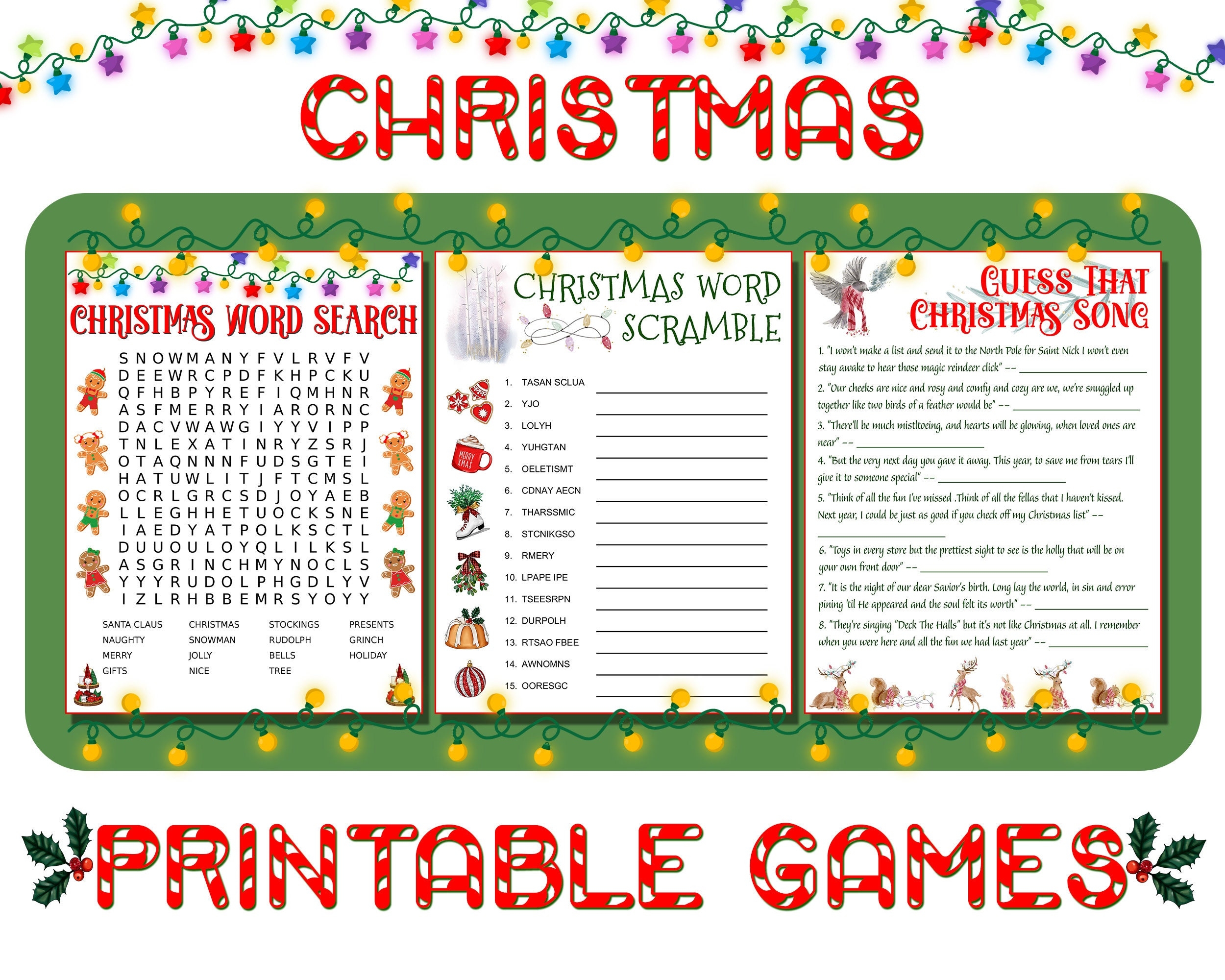 christmas games printables