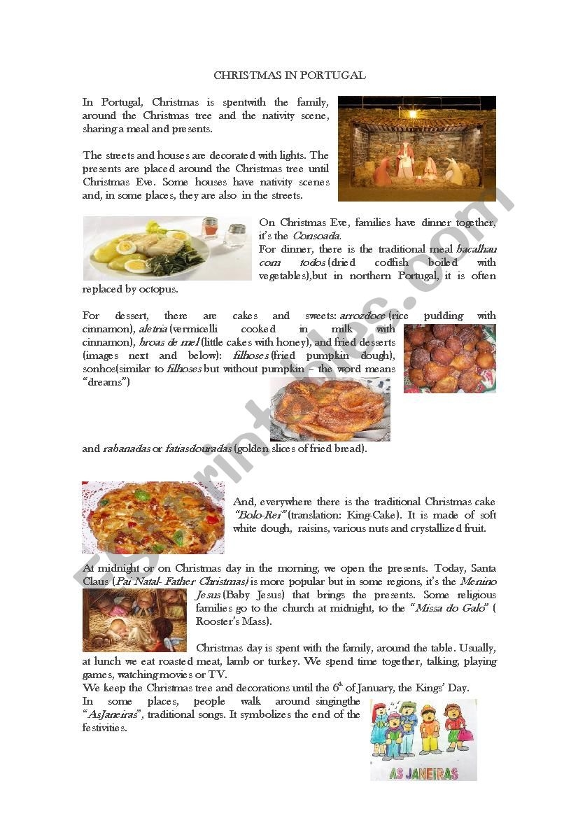 portuguese food worksheets