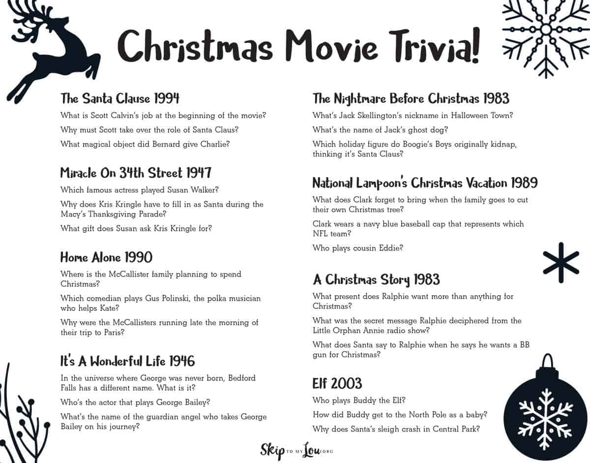 christmas movie trivia questions and answers printable
