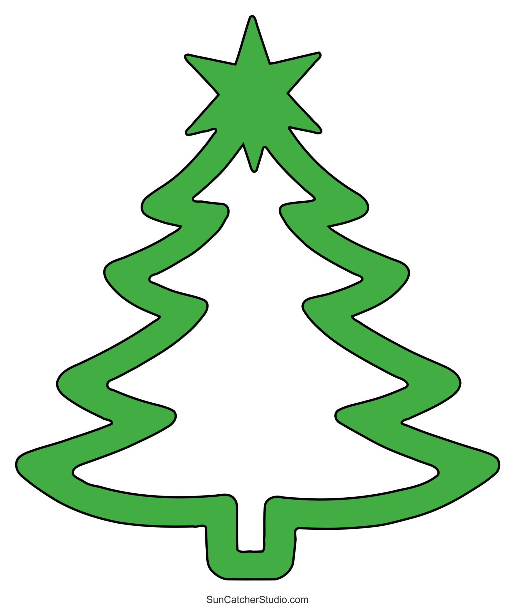 full page printable christmas tree template