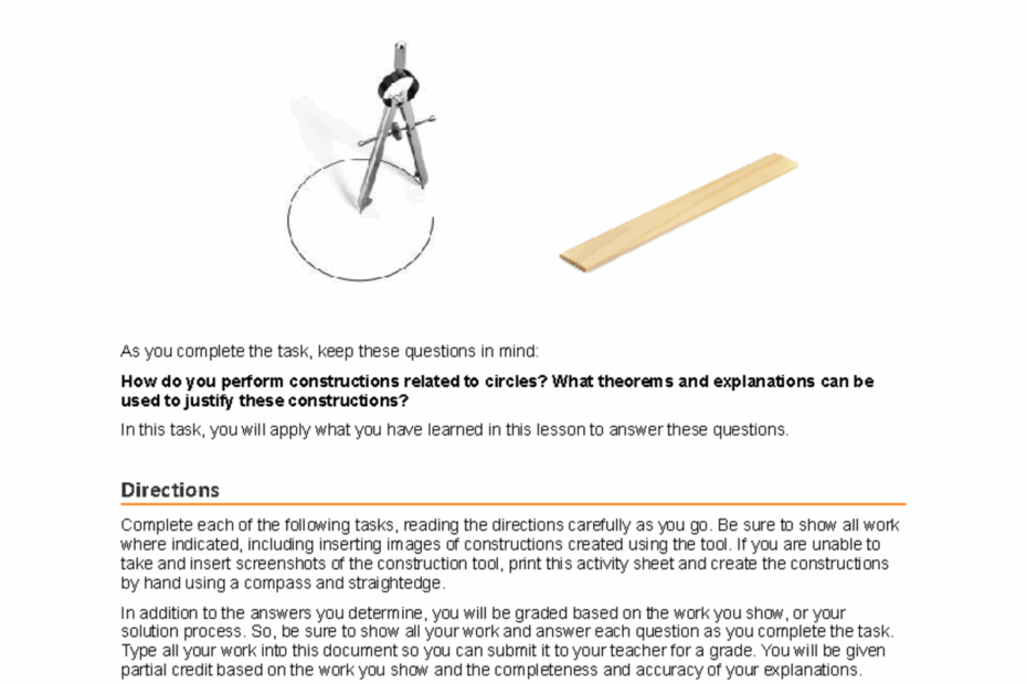 Circle Constructions Student Guide Part 2 Geometric