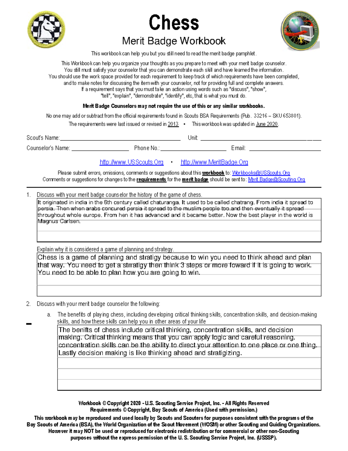 Citizenship In The World Merit Badge Workbook 2020 Studocu