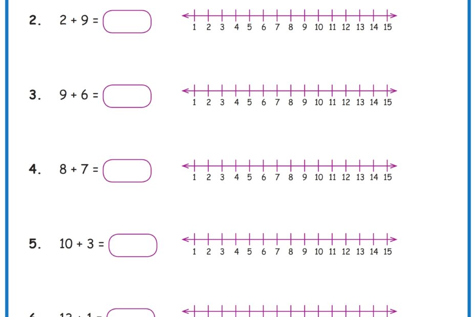 Class 2 Maths Addition On A Number Line Worksheet Grade1to6