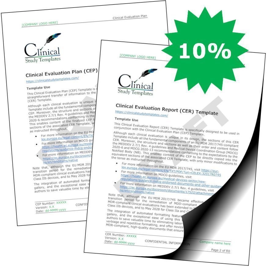 Clinical Evaluation Plan CEP And Report CER Templates 10 Off