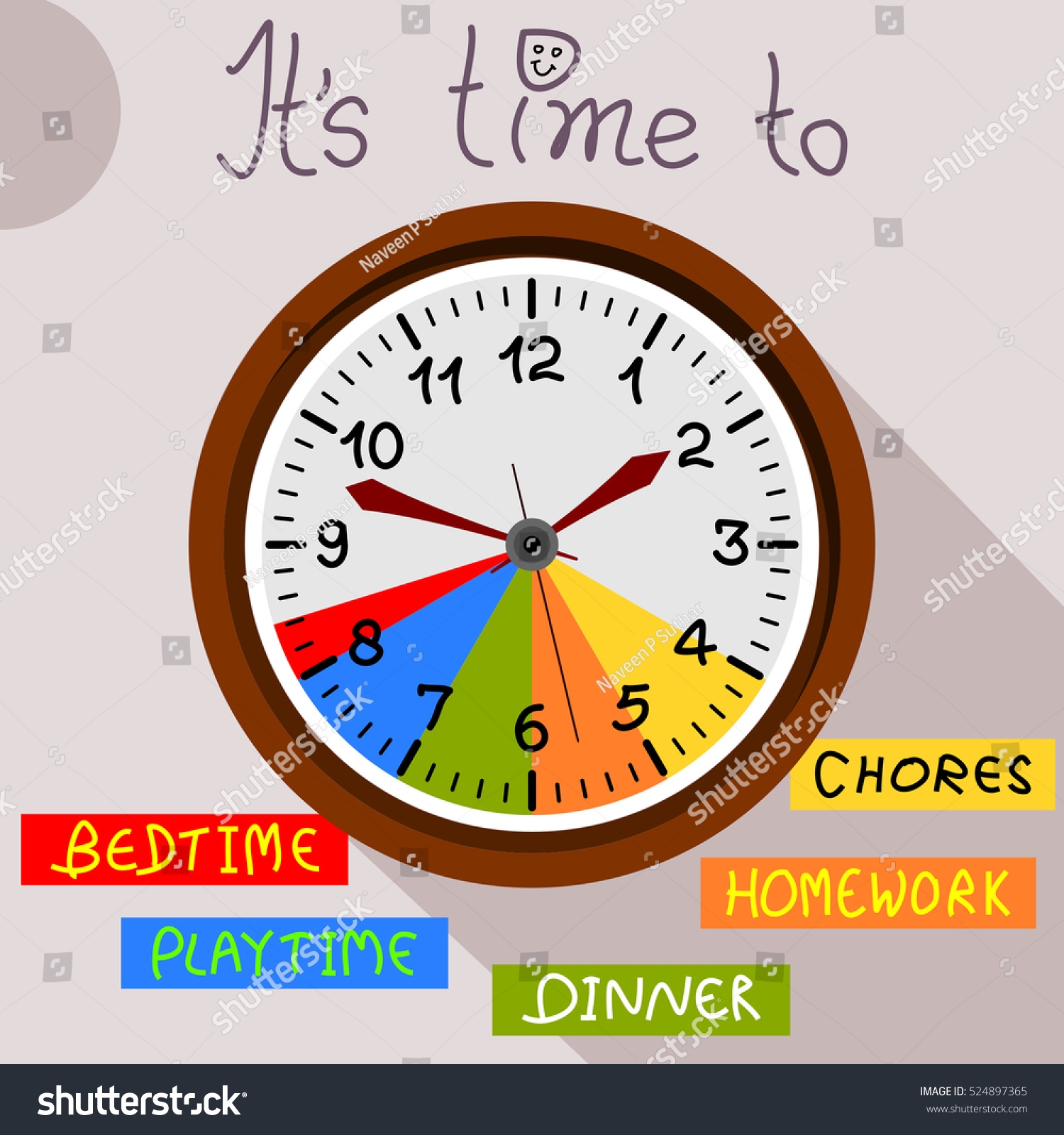 Clock Schedule Time Management Concept Vector Stock Vector Royalty Free 524897365 Shutterstock