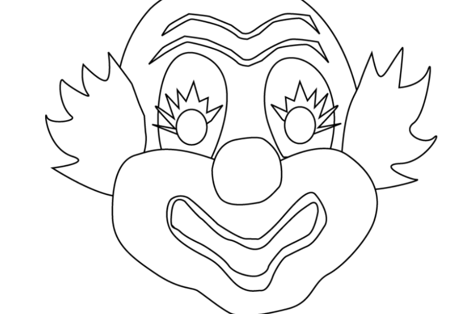Clown Face Mask Coloring Page Download Printable PDF Templateroller