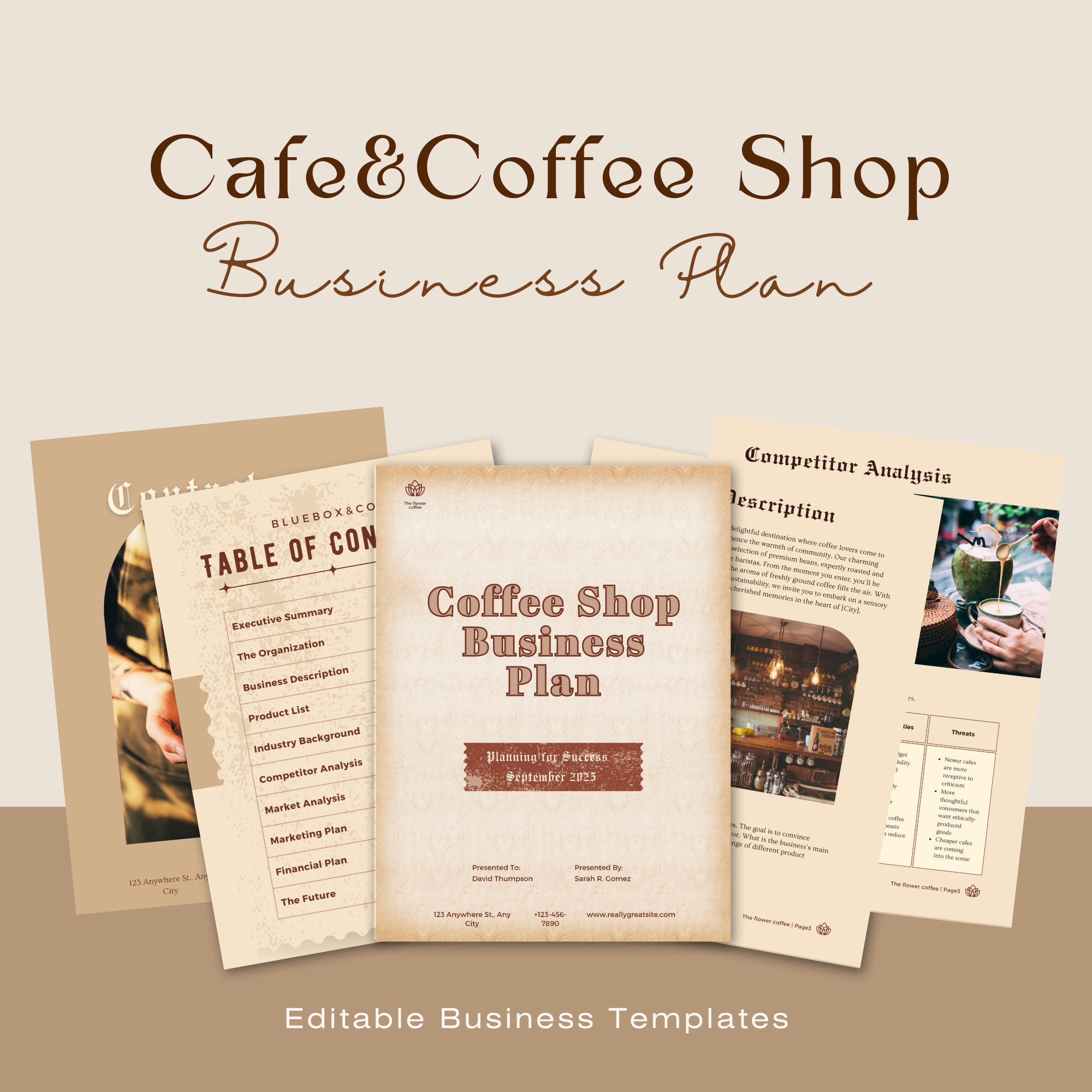 cafe business plan template pdf