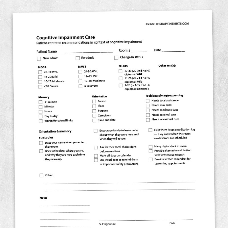 moca printable