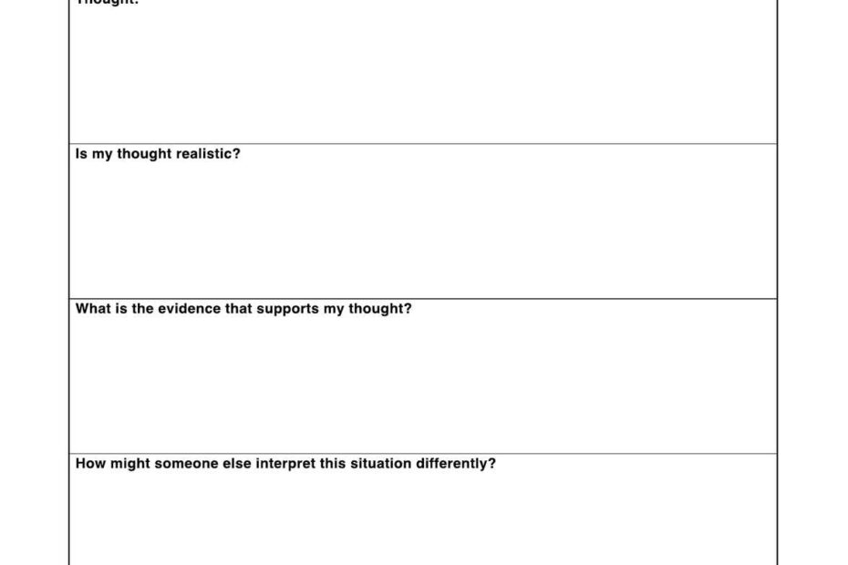 Cognitive Restructuring Worksheets U0026 Example Free PDF Download