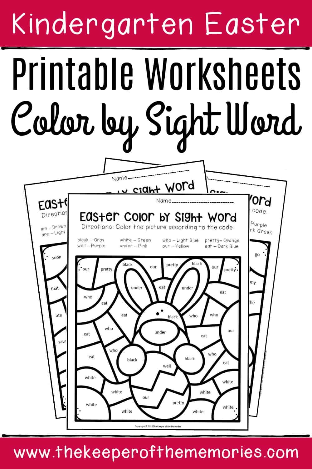 sight word color worksheets