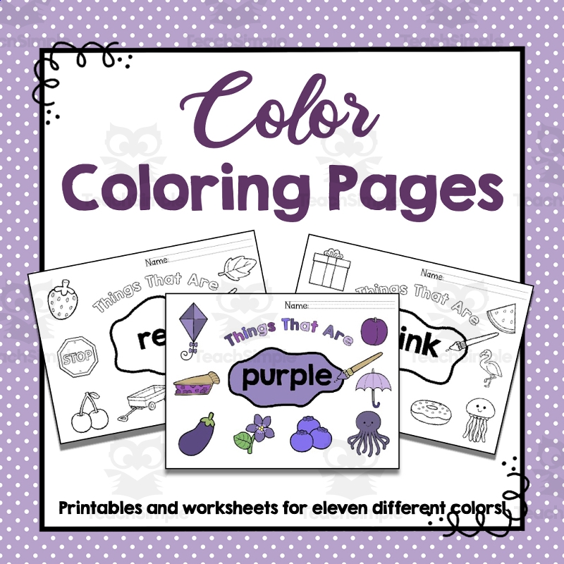 Color Coloring Pages Learning Colors Preschool Worksheets By 
