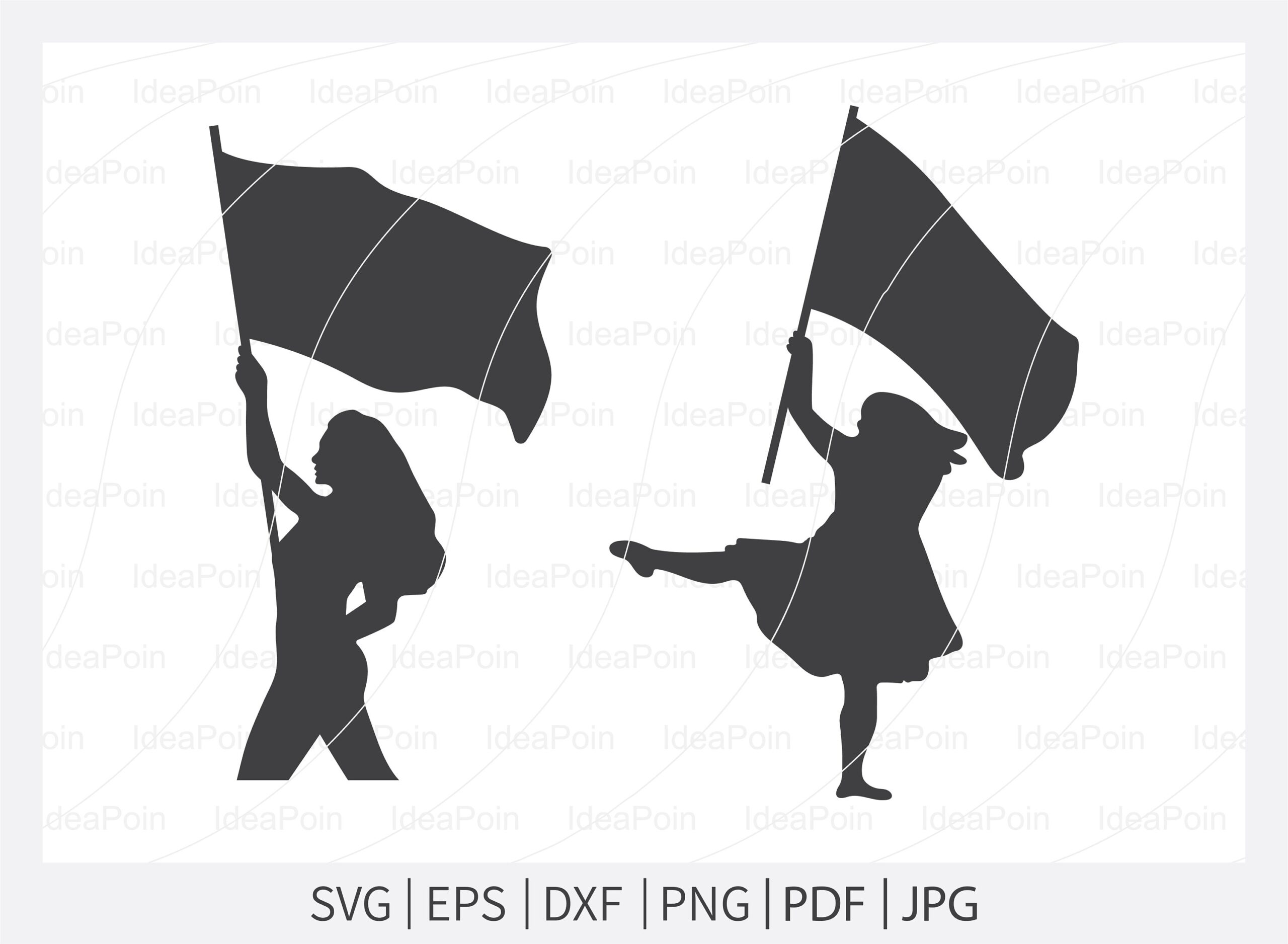 color guard flag bearer silhouette