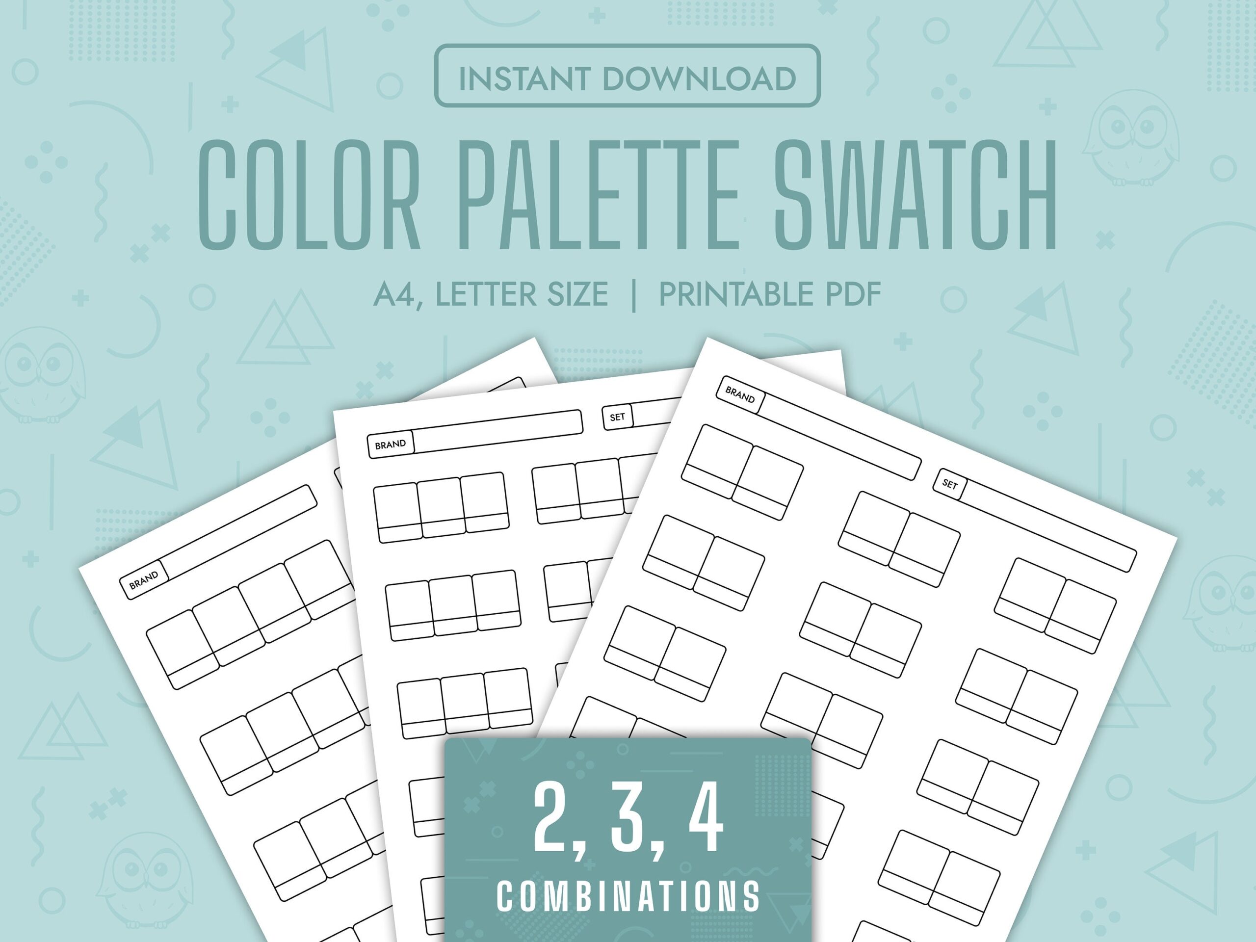 Color Palette Swatch Chart Blank Color Palette Swatch Sheet Color Combinations Template Printable Color Palette Swatch Page Palette PDF Etsy