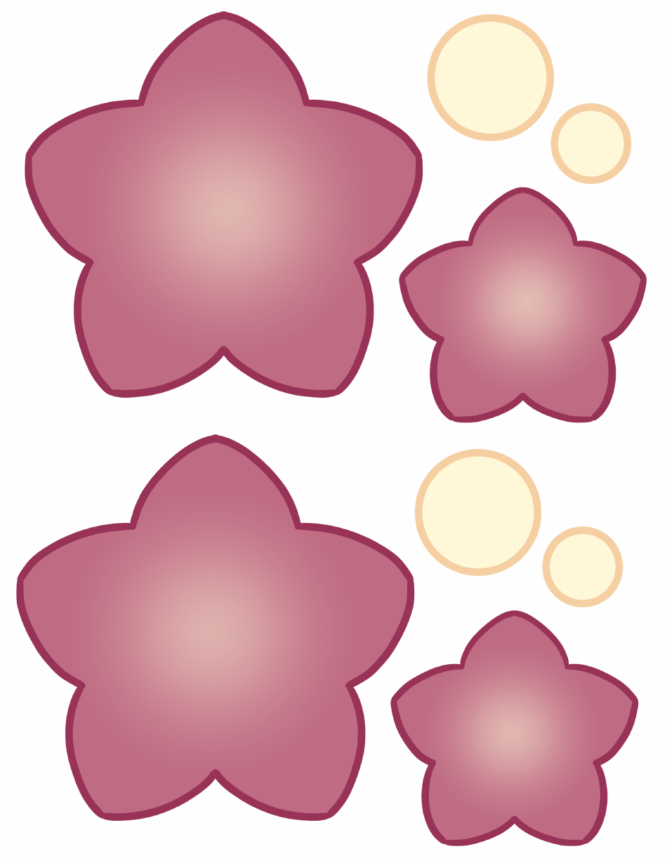 Colored 5 Petal Flower Templates Download Printable PDF Templateroller
