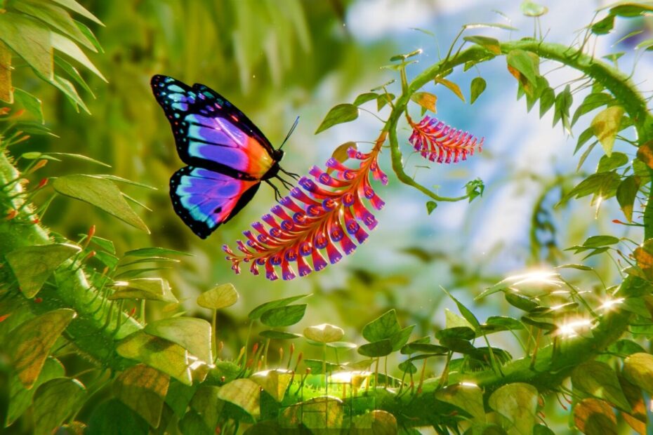 Colorful Butterfly On A Flower Work In Progress Works In