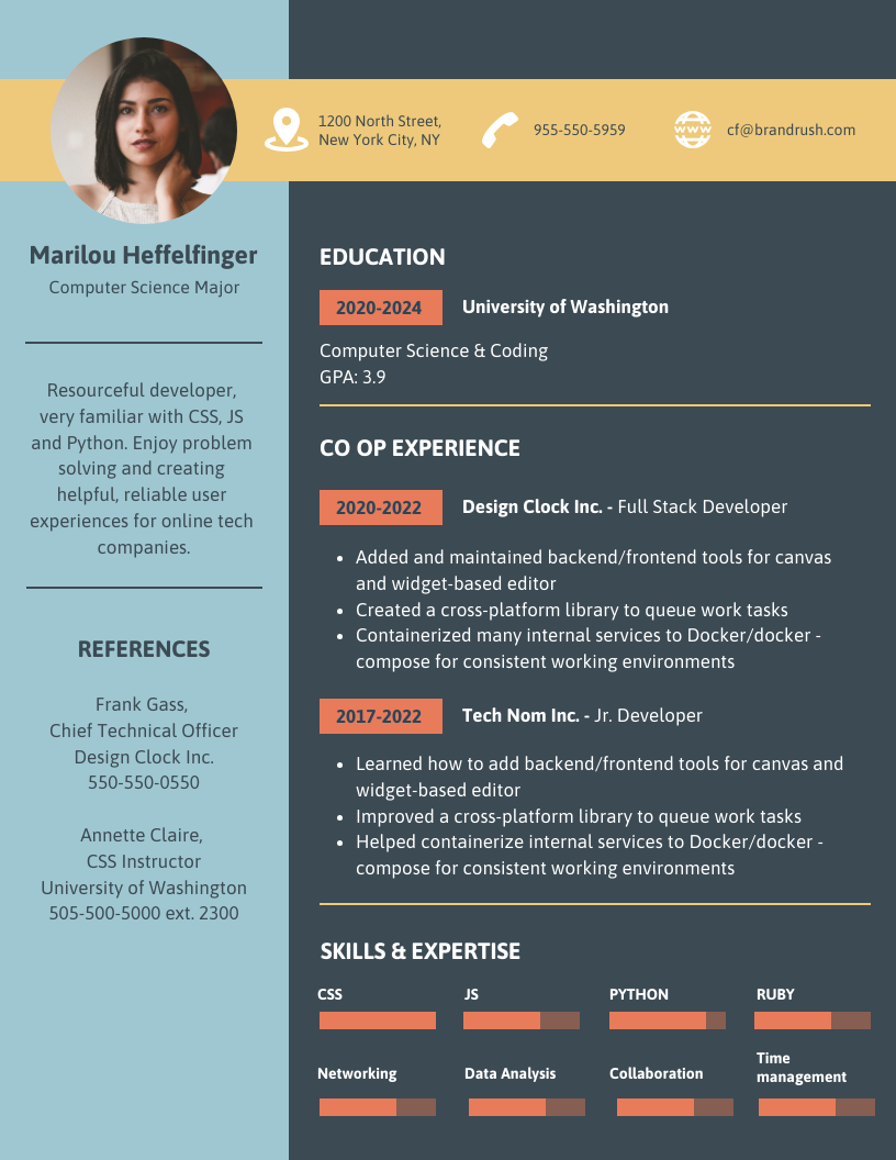 Colorful College Student Resume Template Venngage